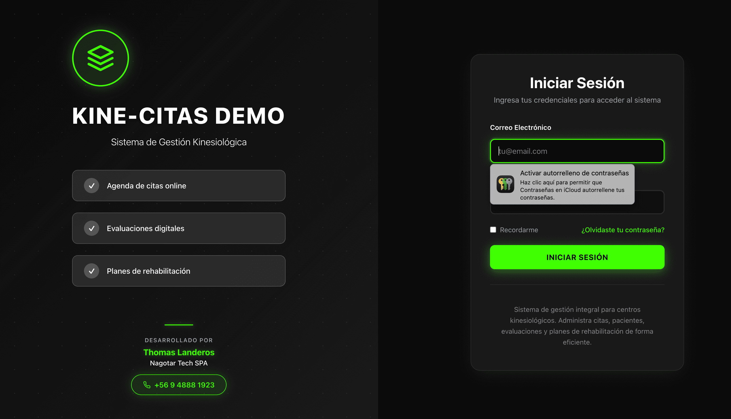 Captura del sistema Kinecitas